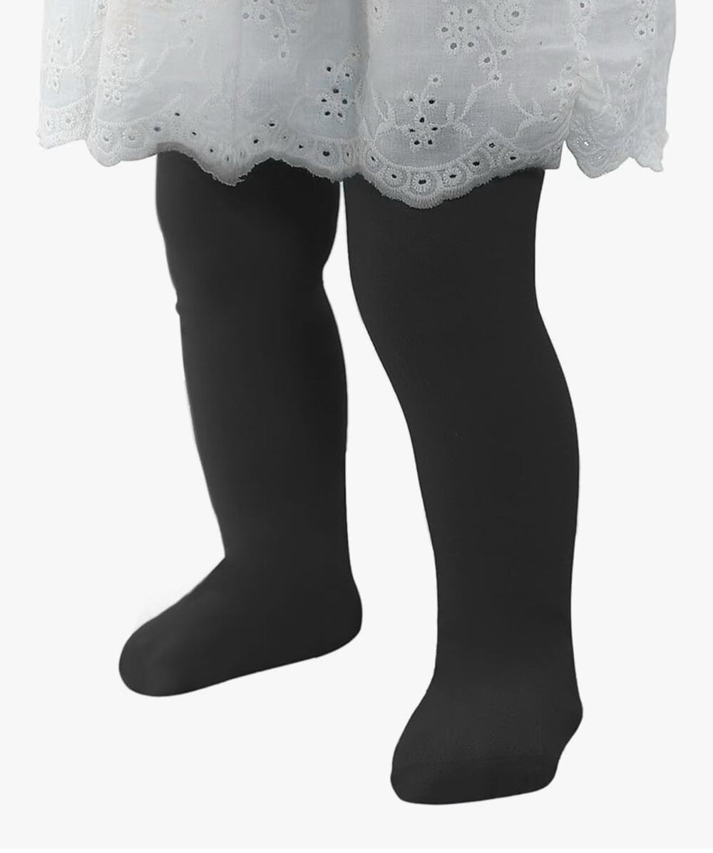 Zando Ultra Soft Girls Ballet Tights Black Size 4-6Y